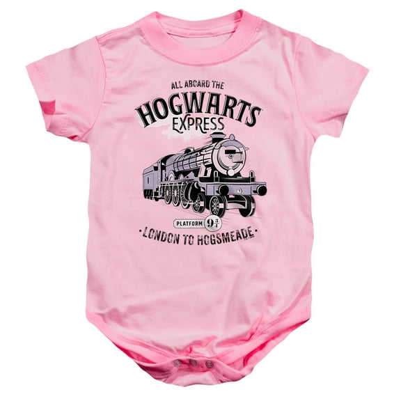 Harry Potter All Aboard the Hogwarts Express Unisex Infant Snap Suit for Baby, Pink, Large