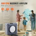 thumbnail image 3 of VEVOR Air Scrubber with 3-Stage Filtration, Stackable Negative Air Machine 800 CFM, Air Cleaner with MERV10, Carbon, H13 HEPA, for Home, Industrial and Commercial Use, 3 of 9