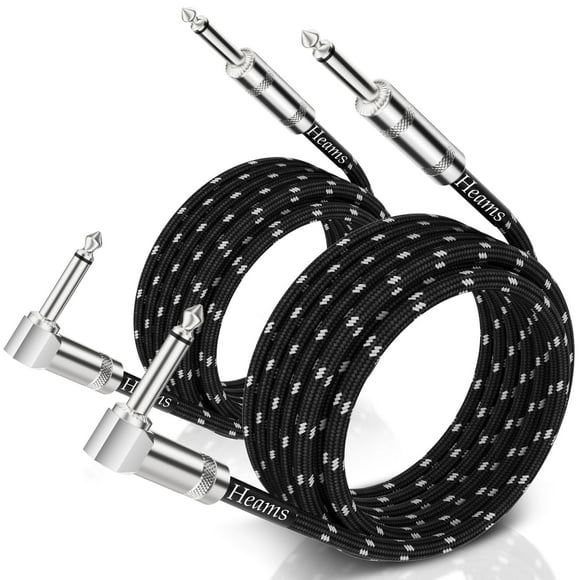 Cable para guitarra Heams Premium, 3 m 1/4 pulgadas, bajo eléctrico sin ruido