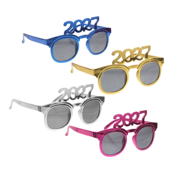 CRILSTYLEO 4Ud Gafas Fiesta 2027 Lentes Divertidas Plástico Para En Colores Surtidos