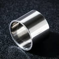 thumbnail image 2 of 18mm Extra Wide Ring Polished Male's Band Stainless Steel Silver Ring Size 7-13, 2 of 5