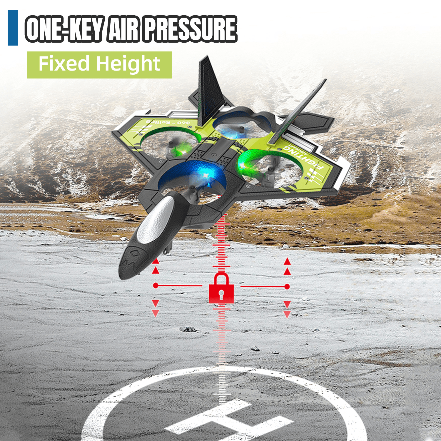 Foam RC Airplane 360° Spin Remote Control Plane with Lights for 6 7 8 Years Birthday Gifts(Green)