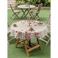 thumbnail image 5 of Valentine's Day Table Cloth Round Tablecloth, Watercolor Love Flowers Leaves Plants Beige Waterproof Wrinkleproof Table Cover with Umbrella Hole and Zipper for Party/Dining/Patio/Wedding 54 Inch, 5 of 9