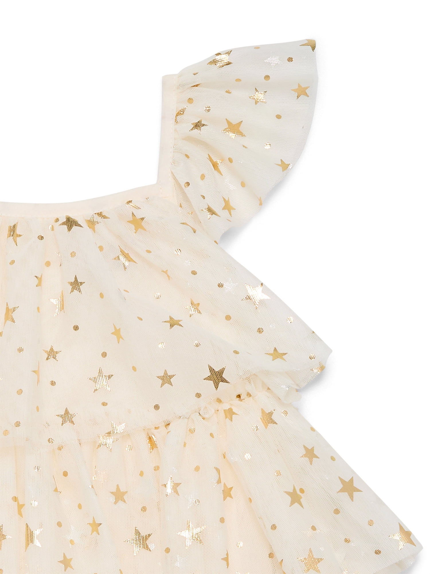 Dreaming of Lucy Toddler Girls Shimmer Tiered Ruffle Dress with Short Sleeves, Sizes 12M-5T