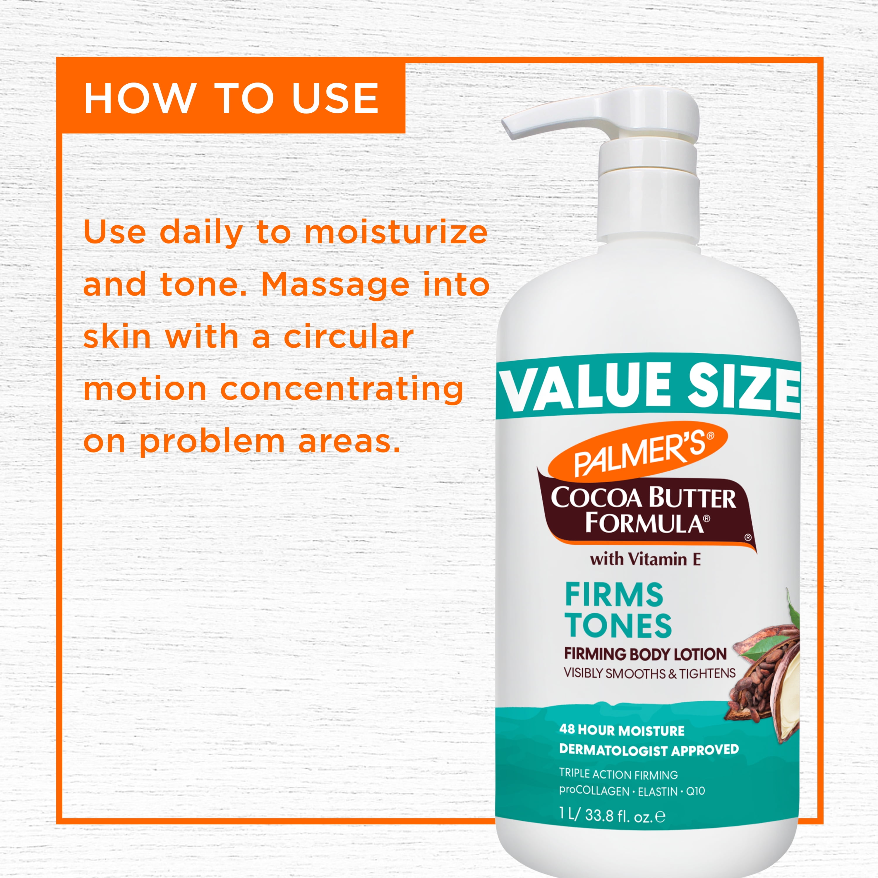Palmer's Cocoa Butter Formula Firming Body Lotion Smooths and Tightens Loose Dry Skin 33.8 oz