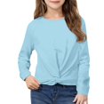 thumbnail image 2 of TFEOQRY Toddler Girls Hoodless Sweatshirts Shirt Long Sleeved Printed T-Shirt Solid Color Round Neck Top, 2 of 8