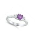 thumbnail image 4 of Simulated Lavender Wholesale Promise Ring .925 Sterling Silver Band Purple CZ Female Size 9, 4 of 4