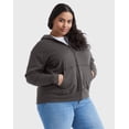 thumbnail image 2 of Hanes Just My Size EcoSmart Women's Full-Zip Fleece Hoodie (Plus ) Slate Heather 3X, 2 of 5