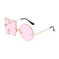 thumbnail image 4 of Letter No Sunglasses Trendy Irregular Sunglasses for Shopping Travel Outdoor Pink, 4 of 8