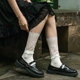 thumbnail image 6 of TZYDMN Womens Ruffle Ankle Socks White Solid Print Socks, 3 Pack, 6 of 8