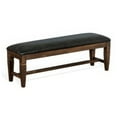 thumbnail image 1 of Flint Bench, Dark Gray Faux Leather, Dark Brown Mahogany, 56 Inch, 1 of 7