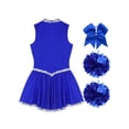 thumbnail image 4 of renvena Women's Glitter Sequins Cheerleading Uniform Cheer Leader Outfits Dance Dress Performance Blue XL, 4 of 7