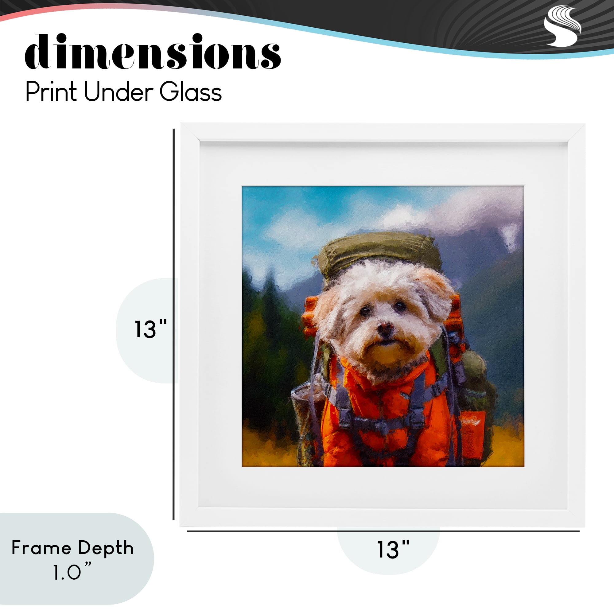 Stupell Industries Adventuring Hiker Dog White Framed Print Under Glass, design by Sean Parnell