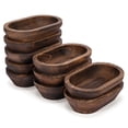 thumbnail image 2 of Gomok 10 Pack Wood Dough Bowl, Wood Tray for Home Decor, Table Decor, Brown, 2 of 9