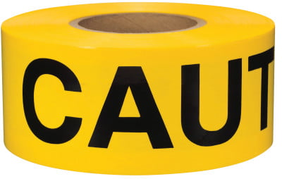 INTERTAPE PLAIN YELLOW Barricade Tape 3in x 1000 x 2mil 8 roll Factory Case 