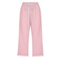 thumbnail image 4 of WILLBEST Pantalones Casuales de Mujer, Cintura Alta, Cordón Ajustable, Cómodos, Suaves, para Playa, Vacaciones, elegantes, Capri. Extra Grande, 4 of 4