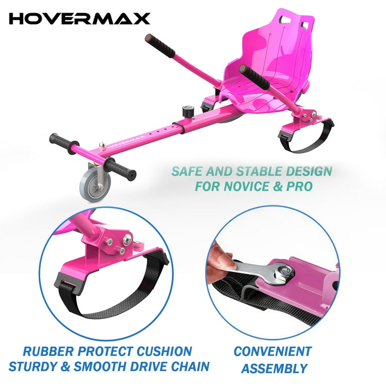 6.5 inch Hoverboard with Hoverkart, Suspension PRO Seat, Pink, 15