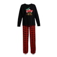 thumbnail image 2 of Conjunto de pijama y pantalones a cuadros con top holgado de manga larga con estampado bonito de coche navideño, ropa de dormir y ropa de salón para mujer, 2 of 4