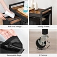 thumbnail image 4 of Laundry Hamper, Laundry Sorter 2 Section, 2 × 13 Gal (49.5L), Laundry Basket with Wheels, Rolling Cart, Pull-Out and Removable Oxford Fabric Bags, Rustic Brown and Black, 4 of 6