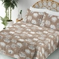 thumbnail image 3 of Ambesonne Springtime Fitted & Flat Sheet with Shams 4 Pcs Set, Abstract Look Dandelion, Full, Pale Taupe White, 3 of 5