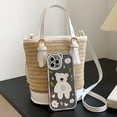thumbnail image 4 of Bolsos cruzados para mujer, bolsos casuales tejidos para mujer, bolso de playa de paja (beige) Likrtyny Para Estrenar, 4 of 9