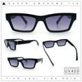 thumbnail image 2 of Hipster Dad Fashion Narrow Rectangle Thick Plastic Horn Rim Sunglasses Black - Purple, 2 of 8