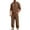 Brown, variant on QQAMB Men's Tracksuits Plus Size Casual Solid Color Hlaf Button Hoodies Sweatshirt and Jogger Pant 2 P[iece Sweatsuits