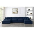 thumbnail image 3 of Maklaine Contemporary Navy Durable Linen Fabric Modular Sectional Sofa, 3 of 3