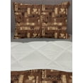 thumbnail image 3 of Coffee Comforter & Sham Bedding Set, Cafeteria Pattern with Hot Mocha Latte Milk Love Typography on Scribble Backdrop, 3 pcs Duvet Set Microfiber Filling Quilt, 5 Sizes, Brown Beige, by Ambesonne, 3 of 4