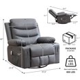 thumbnail image 2 of Swivel Rocker Recliner Chair with Massage and Heat, Oversized Glider Recliner Nursery Chair,Single Sofa Seat, 2 of 7