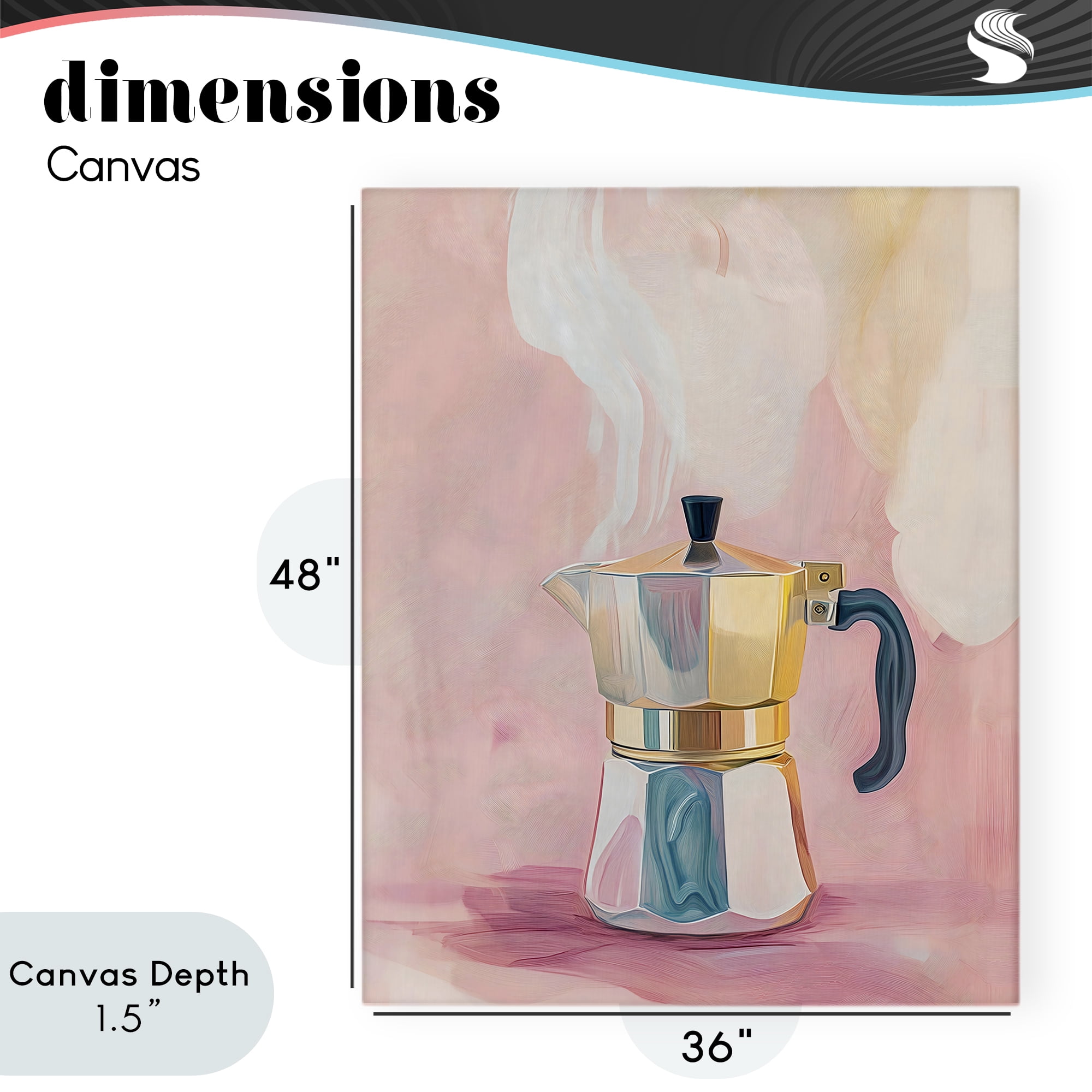 Stupell Industries Vintage Coffee Maker on Pink Canvas Wall Art, design by The Prints Vibe