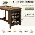 thumbnail image 3 of SERWALL 3-Piece Outdoor Bar Sets, All Weather Outdoor Bar Table & 2 Bar Chairs, Counter Height Table with Storage, Wine Rack & Footrests, Outdoor Dining Sets for Patio, Backyard, Poolside - Brown, 3 of 13