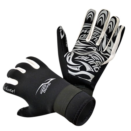 LoyGkgas New 1 Pair Waterproof 3mm Neoprene Adult Swimming Scuba Diving Warm Gloves (M)