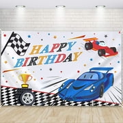 Racing Car Backdrop - Race Car Theme Birthday Party Decorations for Boys Kids Car Party Supplies Large Wall Banner Photography Background Room Decor