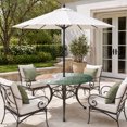 thumbnail image 2 of Round Outdoor Tablecloth with Umbrella Hole and Zipper, Sage Green Beach Tablecloth with Elastic Waterproof, Farmhouse Coastal Ombre Sea Waves Art Patio Table Covers for 45" - 54" Picnic Pool Tables, 2 of 9