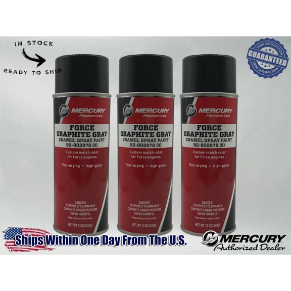 Mercury Genuine OEM Graphite Grey Spray Paint 12 OZ 92-80287830 3 Pack