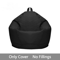 WSYW Bean Bag Chair Cover Lazy Lounger Storage Sofa Slipcover Oxford for Adults Kids Black Small