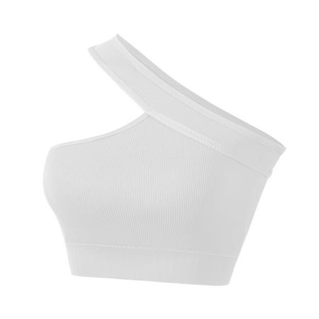 Pavied Push Up Bra Wireless Bras Sports Bra Non Ring Underwear Gathered Comfortable Sports Large Breasts Show Small Bra Strapless Wear Outside Seamless Bras Womens Bras White 2XL