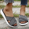 thumbnail image 2 of Women Cross Strap Sandals Slip On Slippers Platform Mules Summer Slides Shoes Size, 2 of 5