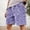 Purple, variant on Mens Corduroy Shorts Elastic Waist Drawstring Straight Leg Men Shorts Casual with Pockets Relaxed Fit Summer Beach Shorts for Men