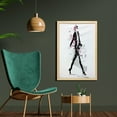 thumbnail image 2 of Fashion Wall Art with Frame, Woman Model on Catwalk Runway in Vintage Clothes Design Illustration, Printed Fabric Poster for Bathroom Living Room Dorms, 23" x 35", Black and Pink, by Ambesonne, 2 of 2