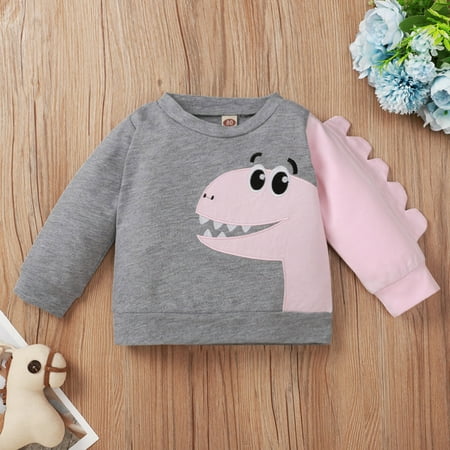 

Simplmasygenix Children s Day Gifts Kids Tops Clearance Newborn Infant Baby Boys Girls Cartoon Dinosaur Print Winter Tops Sweatshirt