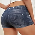 thumbnail image 6 of Sakmal Shorts for Women Casual Boxer Blue Jean Hotpants Floral Low Rise 3 Inch Inseam Shorts, 6 of 6