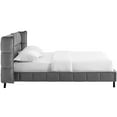 thumbnail image 3 of Modway Makenna Queen Performance Velvet Platform Bed in Gray, 3 of 7