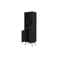 thumbnail image 5 of FM Furniture Sheffield H Metal Bar Cabinet with 8 Bottle Cubies in Black Wenge, 5 of 6