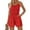 Red, variant on Mqqzkk Spaghetti Strap Rompers Shorts For Women Summer Casual Shorts Jumpsuit Solid Color Crew Neck Sleeveless Tank Top Rompers Army Green L