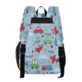 thumbnail image 3 of Large Clear PVC Backpack Heavy Duty See Through Backpack for Adults Work Travel, Blue Transport Print Printed 12L, 3 of 8