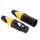 thumbnail image 1 of Conectores de audio XLR de alta gama chapados en plata y con acabado amarillo para soldar de forma casera, macho a hembra, 1 of 8
