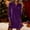 Purple, variant on YTCAMLO Sparkly Sequin Velvet Dress for Women Casual Collared Long Sleeve Glitter Mini Dresses Button Party Club Down Shirt Dress, Pink S