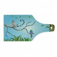thumbnail image 1 of Lemur Cutting Board, Exotic Parrot and Ring Tailed Monkey Tropical Botanics Cartoon, Decorative Tempered Glass Cutting and Serving Board, in 3 Sizes, by Ambesonne, 1 of 2